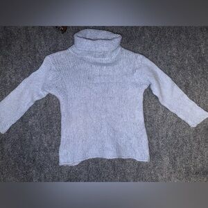 Eileen Fisher M Kid Mohair Cowl Sweater Blue Made in Hong Kong